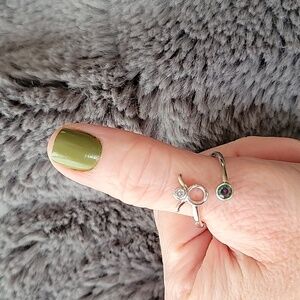 Adjustable Taurus ring with 2 stones